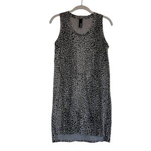 Bobi Women's Sleeveless Animal Print Pullover Dress in Gray/Black - Sz S